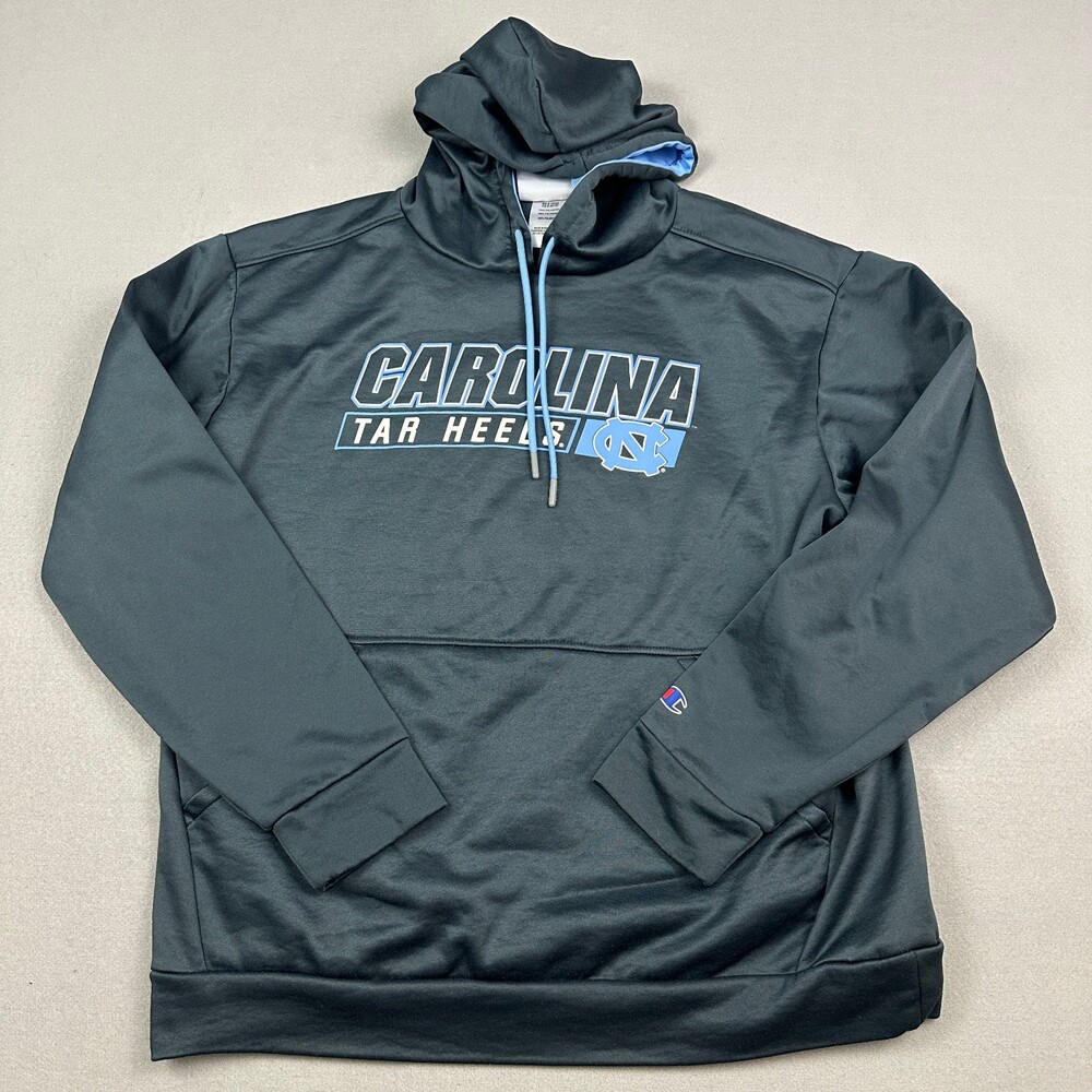 North Carolina Tar Heels Hoodie Men Large Gray Champion Carolina Fleece Pullover
